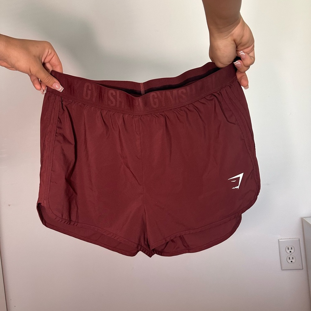 GYMSHARK | Comfortable flowy gym/running shorts | Color: Cherry Brown | Size XL